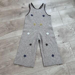 Zara knit jumpsuit floral embroidered size 2-3 years